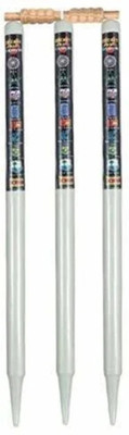 SportskartX Classic Wooden White Stumps (set of 3 stumps) & (2 bails)(White)