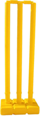 RMS SPORTS Plastic Cricket Ground Match Stumps Stand & Baills Stump SIZE-JUNIOR |PACK-1|(Yellow)