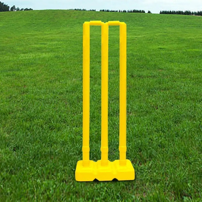 MINESFIT Sports Good Quality Plastic Stumps - 3 Wickets + 2 Bails,Cricket WicketPremium(Multicolor)