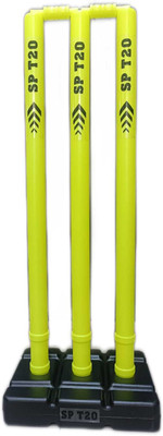 SOCCER PLASTIC SP T20 HEAVY PLASTIC STUMP SET FULL SIZE(Green, Black)