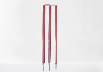 vinox Wooden Stump For Cricket Set Of 3 Stumps With 2 Bails(Red)
