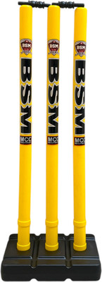 BSM HARD PLASTIC STUMP SET WITH CLEAR BAG(Yellow)