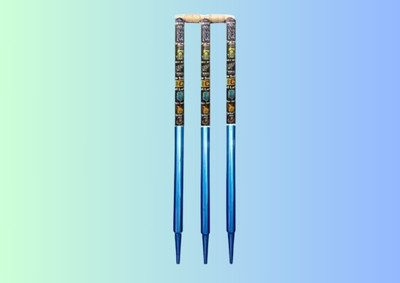 vinox Sports Cricket Stumps Set (Wooden Stumps with Bails)(Blue)