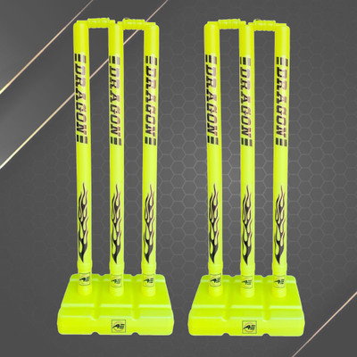 Aenox DRAGON PVC WIKET 6 PCS WITH 4 BAILS 2 BASE SET(Green)