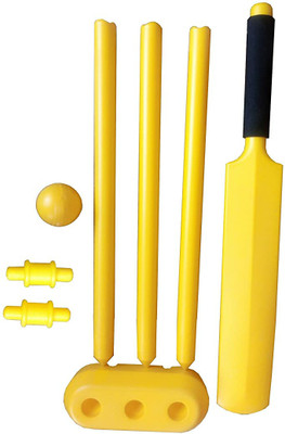 Kalindri Sports Yellow Cricket Set with Bat, Stump(6 Number, PVC Bat with Stumps)(Multicolor)