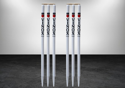 vinox 6 Wooden Stumps & 4 Bails CRICKET WOODEN STUMPS(White)