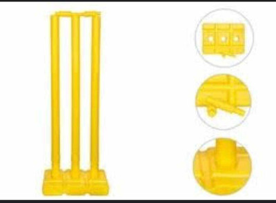shivent erprisessports Hard Plastic Cricket Stumps Set for Kids f(Yellow)(Yellow)
