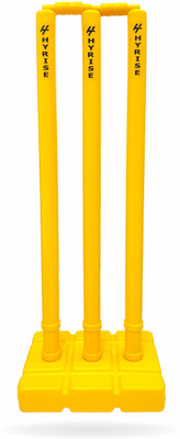 Hyrise Heavy Plastic Cricket Stumps Set - 3 Stumps + 2 Bails + 1 Stand (Yellow)(Yellow)