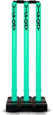 VICTORY Wickets Cricket Stumps Plastic Stump Stand Wicket ,Easy-to-Set-Up for Quick Play(Green)
