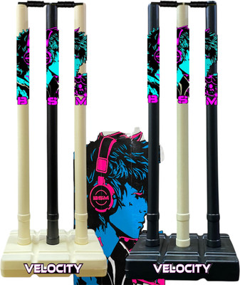 BSM Velocity Stumps Set Combo For Men And Women For Age 15Yrs+(Black, White)