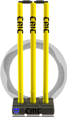 BSM HARD PLASTIC NEON CRIC STUMP SET WITH CLEAR BAG(Black)
