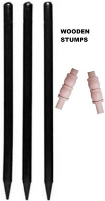SportskartX Premium Three black Stumps(Black)