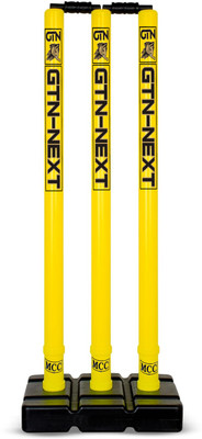 GTN Next Cricket Stumps for Cricket Ground, Match, Tournament Stump with Stand & Bails(Yellow)