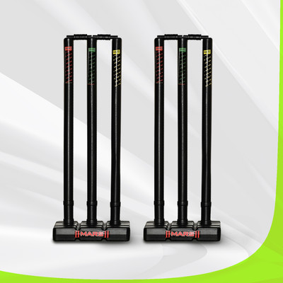 MARS Combo of Cricket Stumps Set - 6 Stumps + 4 Bails + 2 Combo of 2(Black)