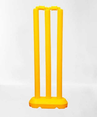 Hyper Plastic Wicket/Stump Set for Kids , 6-12 Years (3 Stumps + 2 Bails + Base)(Yellow)