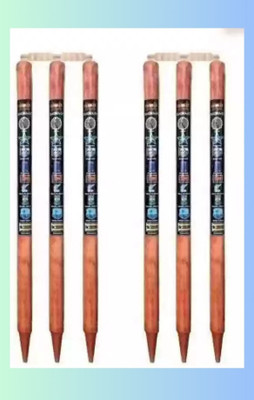 SportskartX Set of 6 stumps & 4 bails (Wooden)(Brown)(Brown)