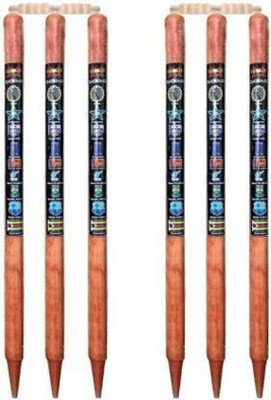 SportskartX Cricket Stumps (set of 6) & (4 Bails)(Brown)