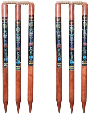 SportskartX (Pack of 6 stumps) & (4 bails)(Brown)