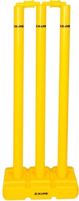 Masterstrok Hard plastic PVC yellow colour Cricket Wicket for kids and adults(Yellow)