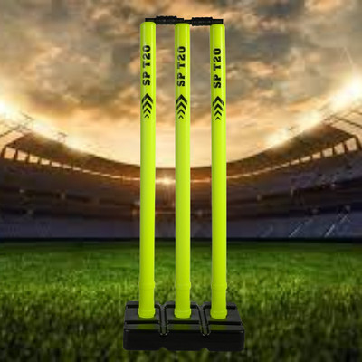 SP T20 SP T-20 HEAVY PLASTIC STUMP SET GREEN-BLACK(Green, Black)