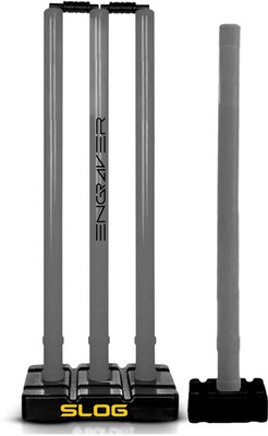 Jaspo Slog Engraver Premium Plastic Stumps Set for All Ages(Grey)