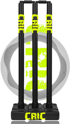 BSM HARD PLASTIC NEON CRICFREAK STUMP SET WITH CLEAR BAG(Black)