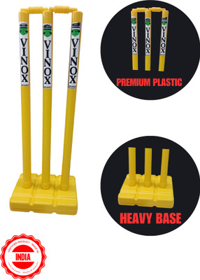 vinox ® CRICKET WICKET STUMPS PLASTIC WITH STAND(Yellow)
