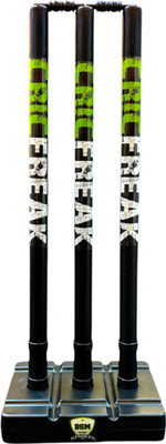 BSM HARD PLASTIC CRICFREAK STUMP SET WITH CLEAR BAG(Black)