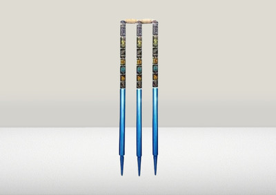 vinox Cricket Stumps Set (Wooden Stumps with Bails)(Blue)