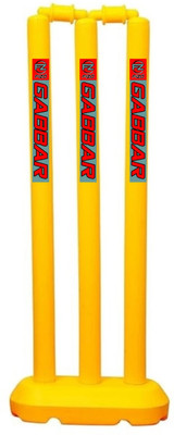 fizo PVC Wickets 24'' For Kids Under 8 Cricket Set of 3 Stumps, 2 Bails, Base(24inch)(Yellow)