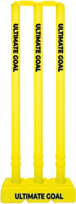 UG SPORTS HARD PLASTIC CRICKET STUMPS/WICKET SET WITH BASE AND BAILS(Yellow)