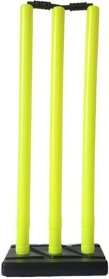 MINIBLITZ PVC Wicket Set-3 Stumps+2 Bails+1 Stand Wickets for Cricket Match,Tournament(Green)