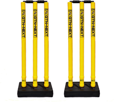 GTN Next Cricket Wicket with Stand Cricket Kit Plastic Wickets for Cricket Ground, Match,(Yellow)