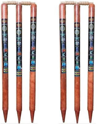 SportskartX Pack of 6 stump & 4 bails(Brown)