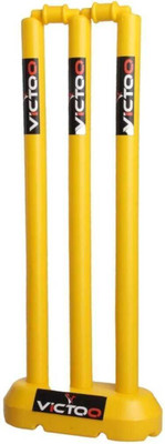 VICTOO SPORTS Plastic Wicket Cricket Stump Set With 3 Tennis Ball And Plastic Bat Full Size(Yellow)