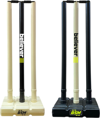 BSM Neon Believer Stumps Set Combo For Men And Women For Age 15Yrs+(Black, White)