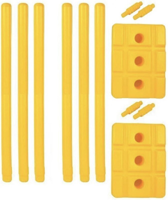 ActiveU Premium plastic 6 Stumps + 4 Bails + 2 Base Stand(Multicolor)