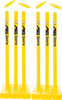 MINESFIT A6 Sports Premium Plastic Stump Set 6pcs With 4 Bails & 2 Base Stand(Yellow)