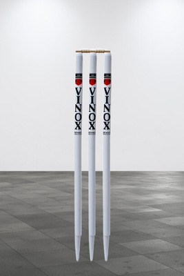 vinox FitIndia 3 Wooden Stumps & 2 Bails CRICKET WOODEN STUMPS SET(White)