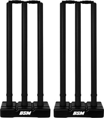 BSM SET OF 2 HARD PLASTIC CRICFREAK STUMP SET WITH CLEAR BAG(Black)