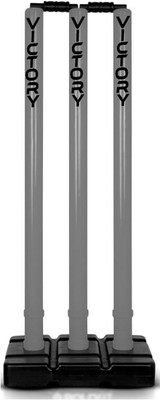 VICTORY Wickets Cricket Stumps Plastic Stump Stand Wicket ,Easy-to-Set-Up for Quick Play(Grey)