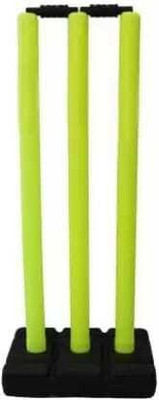MINESFIT Good Quality Plastic Stumps - 3 Wickets + 2 Bails (Best for GULLY CRICKET)(Green, Black)