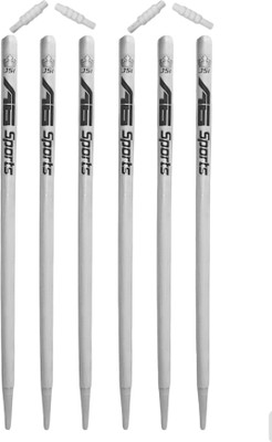JSI Premium S.White Wickets 6pcs 4 Bails A6 Sports(White)