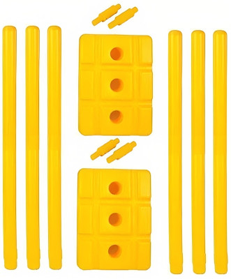 Rweiler premium quality plastic wicket set pack of 2(Yellow)