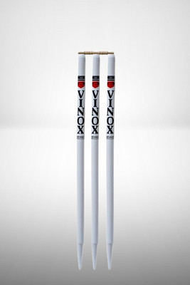 vinox FitIndia 3 Wooden Stumps & 2 Bails (2 Wicket Set) CRICKET WOODEN STUMPS01(White)