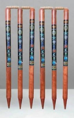 SportskartX Classic Brown Wooden Stumps(Brown)