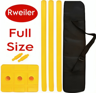 Rweiler Premium quality 3 Wicket & 2 bails 1 base set full size(Yellow)
