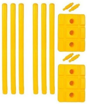 FYZIKPRO HEAVY PLASTIC CRICKET STUMPS SET OF 2(Yellow)