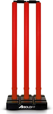 BOLDFIT Wickets Cricket Stumps Plastic Stump Stand Wicket Stump Cricket Stump Full Size(Red)
