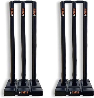 Rweiler Hard plastic 2 set wicket black full size(Black)